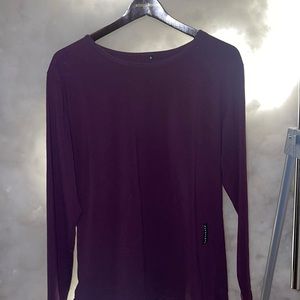 Alphalete Scoop Neck Top Lomb Sleeve - Purple Color